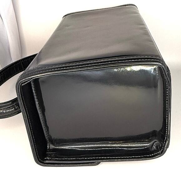 Versace Vintage Top Handle Patent Leather Tote with Gold Hardware - Picture 7 of 11